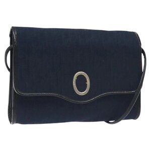Christian Dior Trotter Canvas Shoulder Bag Navy Auth BA3570